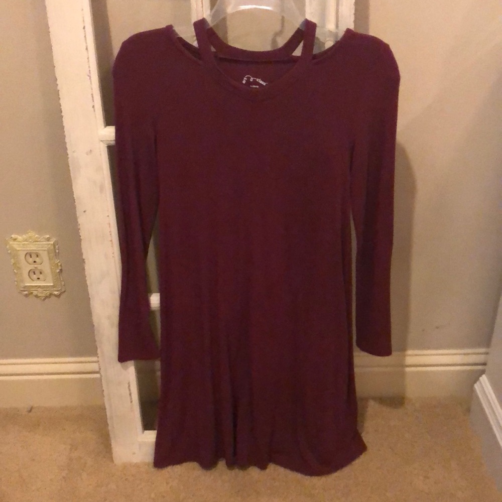 Art Class Girl’s Long Sleeve Maroon Dress Size L